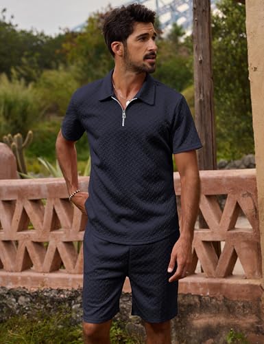 URRU Mens Textured Polo Sets