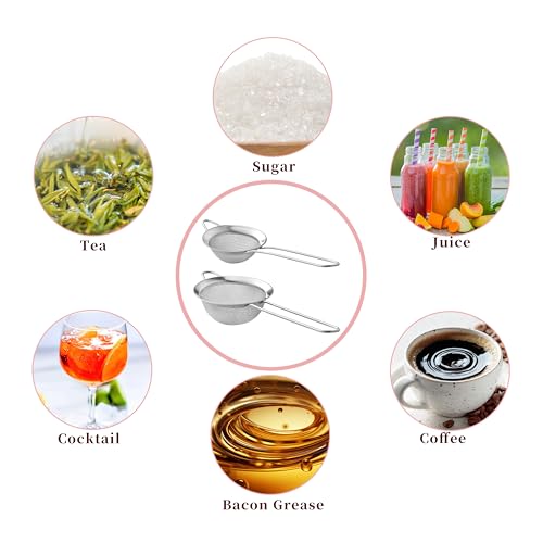XZZWLL 2 Pack Fine Mesh Strainers
