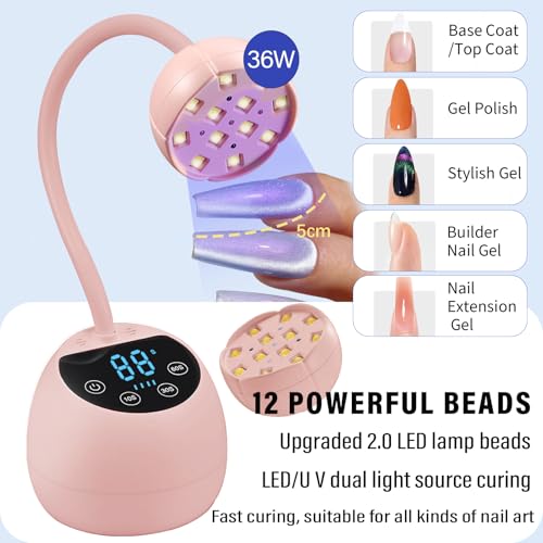 PHAIN 36W Mini Cordless Flash Cure Lamp For Gel X Nails