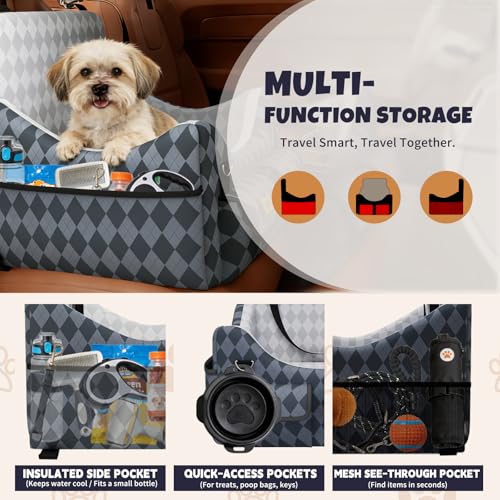 COZEER Dog Car Seat For Small/Medium Dogs Up To 35lbs