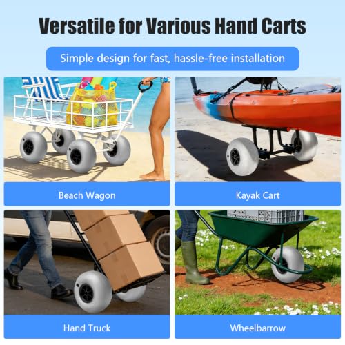 2 X 10 In Balloon Wheels Beach Cart Tires