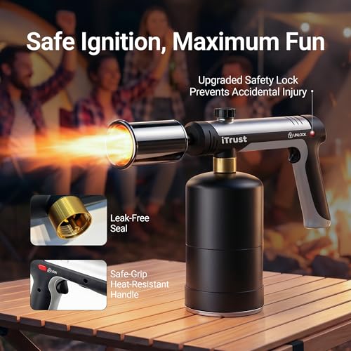 ITrust Propane Torch - One-Touch Max Flame & Safety Lock